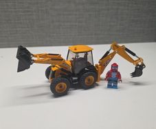 Siku die-cast model of a JCB 4CX backhoe loader.