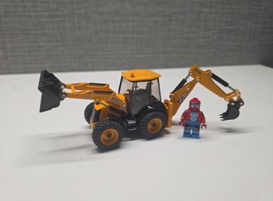 Siku die-cast model of a JCB 4CX backhoe loader.
