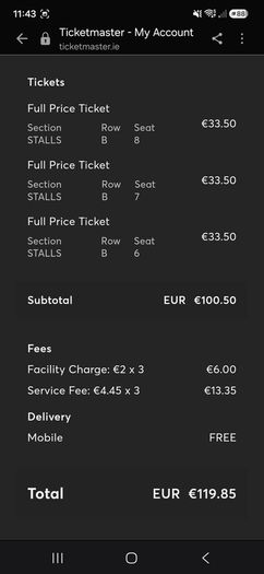 Neil delamere tickets x 3. Seated together