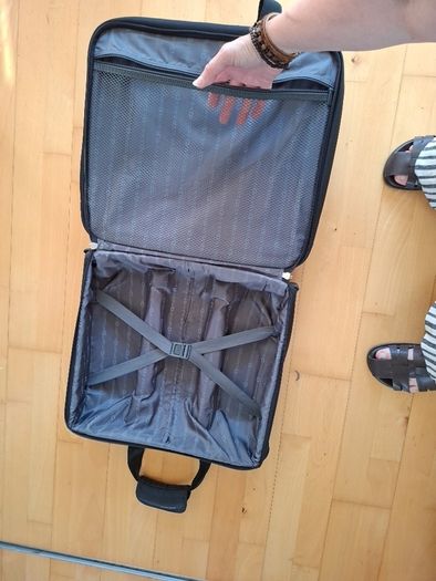 Delsey wheelie suitcase.
