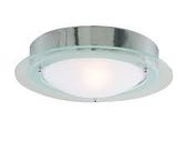 Bathroom light Chrome with Opal Glass and clear Halo