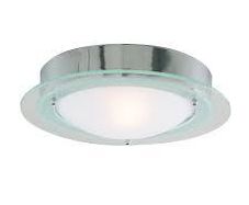 Bathroom light Chrome with Opal Glass and clear Halo