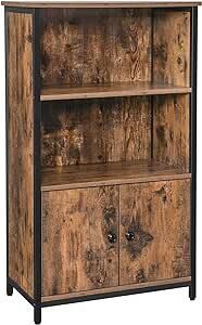 Bookcase, Book Cabinet, Office Shelf, Kitchen Cabinet with 2 Open Compartments, Adjustable Shelf in Cupboard, Multifunctional