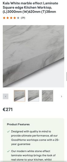 Marble laminated Worktop