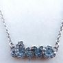 PANDORA Sterling Silver 925 Blue Zircon Stone Love Necklace length 18" - 3,61g Image 2