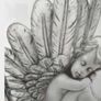 Large Mirrrored Frame Cherub Wall Art Image 2