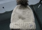 River Island Cream Woollen Hat with Fur Tassel