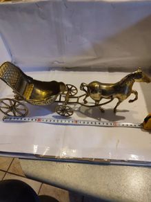 Vintage Large Brass Horse and Carriage, Made in Italy by Artmark