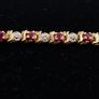 9ct yellow gold diamond and ruby bracelet Image 5