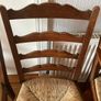 6 Vintage Oak Ladder Back Chairs with Rush Seating Image 9