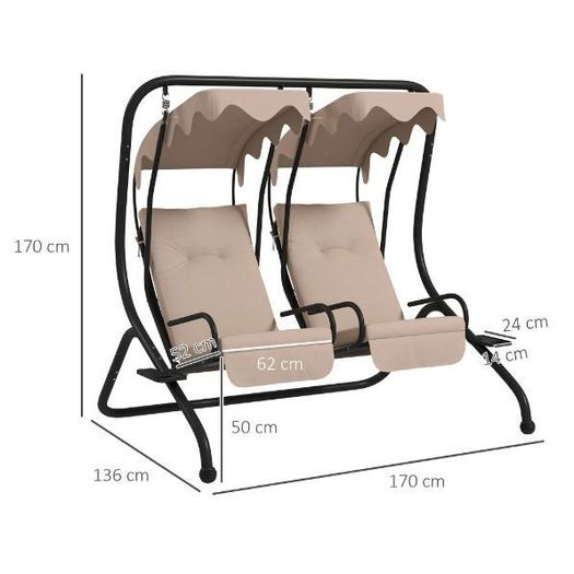 2-Seater Garden Swing Chair