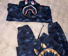 BAPE full navy and blue camo tracksuit