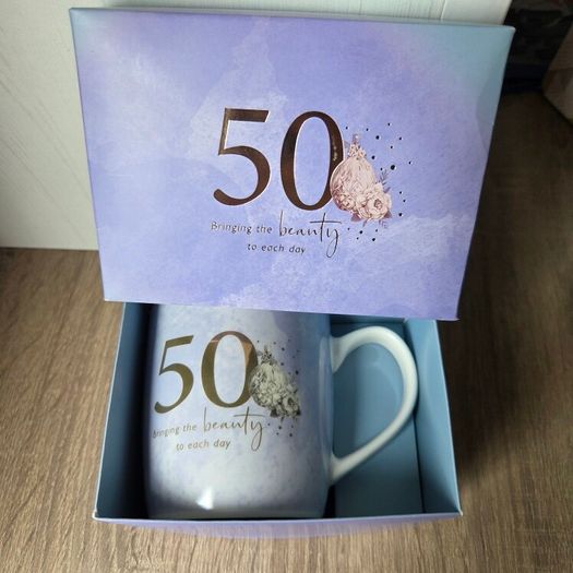 Brand new 50th birthday mug in a box