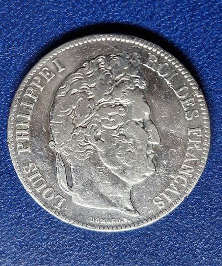 1834 A France 5 Francs Louis Philippe I Silver coin