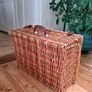 Vintage Wicker Picnic Basket Suitcase  Large Rattan Hamper  Storage Basket Image 4