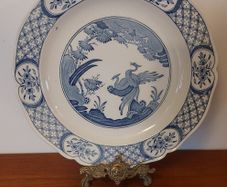 Fabulous Antique Blue and White 10.5 Inch Dinner Plate By Furnivals Limited, in the Popular "Old Chelsea" Pattern Circa 1915+