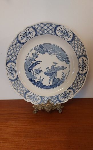 Fabulous Antique Blue and White 10.5 Inch Dinner Plate By Furnivals Limited, in the Popular "Old Chelsea" Pattern Circa 1915+