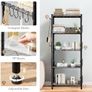 5-Shelf Shelving Unit with Height Adjustable Shelves, Metal Shelves for Storage, Heavy Duty Wire Shelf Unit for Living Room, Kitchen, Garage (Black) Image 5