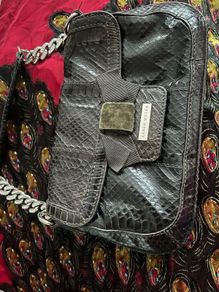 Vintage Karen Millen mini leather clutch bag