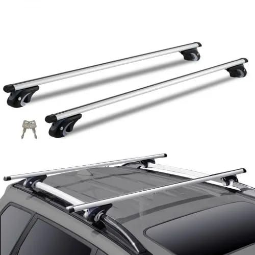 Roof Rack Crossbar 135.1 cm Length for Vehicle w/ Raised Side Rail