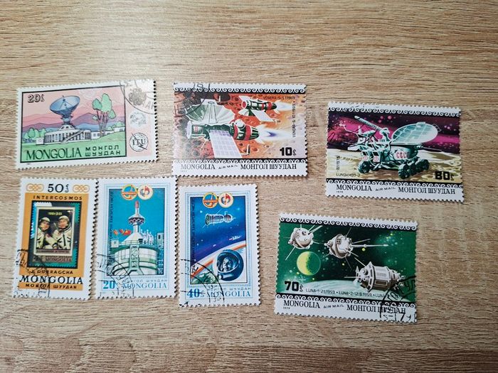 Mongolia Stamp Lot, cancelled, topic space - free standard postage