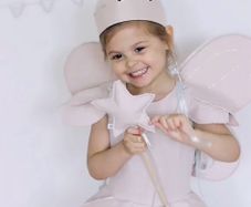 100% Linen Fairy Dress, Crown & Wings + Matching Garland