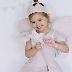 100% Linen Fairy Dress, Crown & Wings + Matching Garland