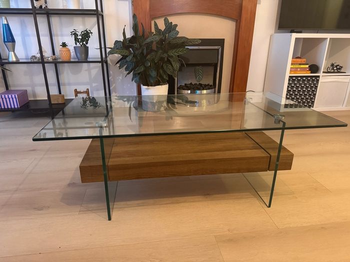 Glass coffee table