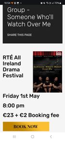 RTE Drama Festival tickets someone who will watch over me