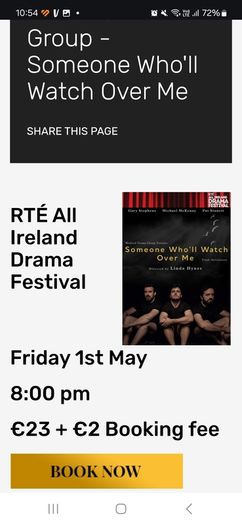 RTE Drama Festival tickets someone who will watch over me