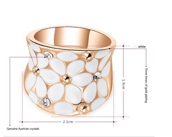 Rose Gold Plated Enamel Ring