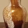 Vintage Bohemian Honey Brown Glass Flower Vase. Image 4