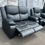 Valerie Black 3+2 Leather Recliner Sofa Set Image 6