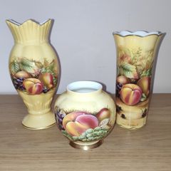 Aynsley Orchard Gold 2 vases and a jar