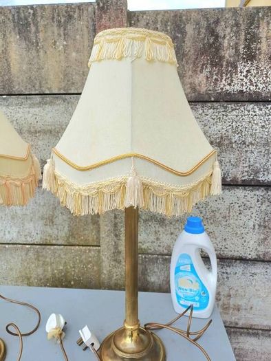 Vintage Brass Column Table Lamps