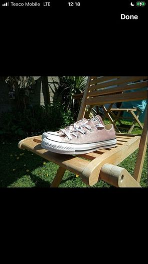 Sparkly Pink Converse UK 3.5