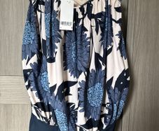 NEXT navy & cream swimsuit (BNWT, 14)