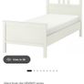 IKEA White Single Bed Frame + Mattress Image 4