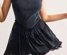 Black/grey frill lace trim playsuit