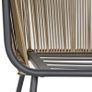 3 PCS Webbed Wicker Rattan Patio Furniture Conversation Bistro Set 2 Chairs 1 Coffee Table w/ Metal Legs for Garden, Backyard, Deck Image 3