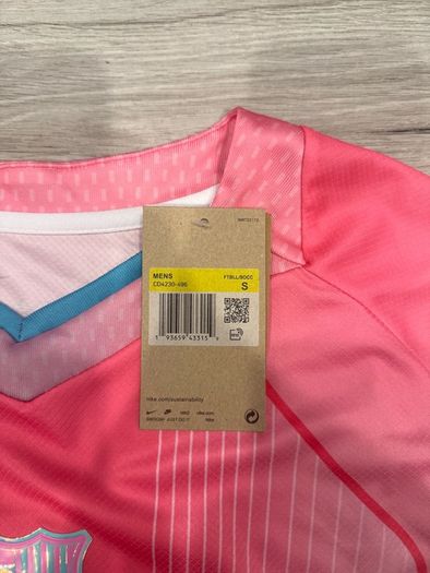 Pink Barcelona football jersey