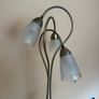 Modern Three Light Floor Lamp Brushed Steel Finish Image 6