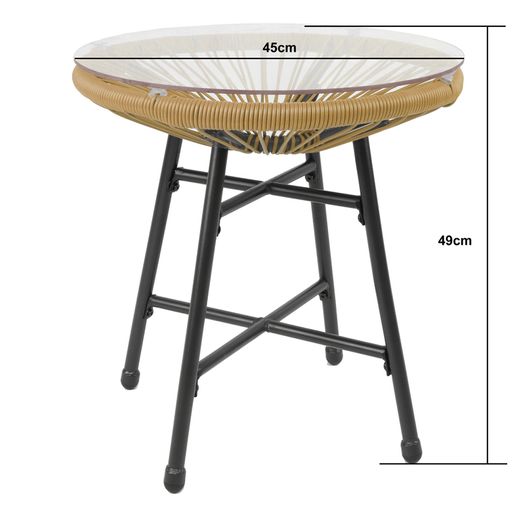 Bistro 3 Piece Egg Designer String Chair Indoor & Outdoor Garden Set