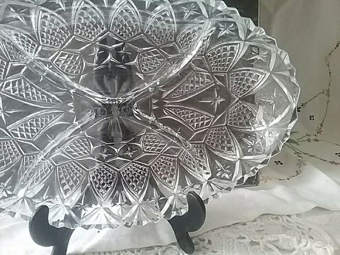 Ovel Divided Glass Snack Tray