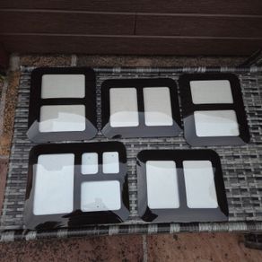5 Retro curved black glass frames