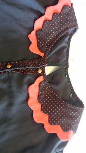 Navy And Coral Pink Blouse