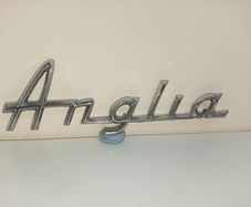 Classic Original Metal Ford Anglia Script Boot Badge With 3 Pins