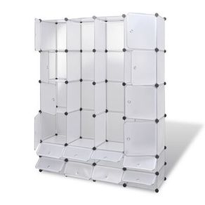 _Modular Cabinet 18 Compartments White 37x146x180.5 cm