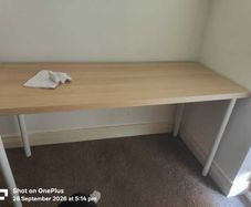 IKEA Desk 160 x 80 cm - Oak Effect Top, White Legs