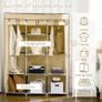Fabric Wardrobe, with Rails and Shelves - Beige Image 4